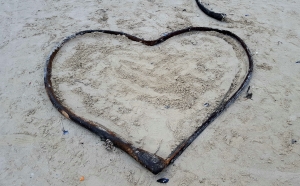 Unexpected message on the beach.